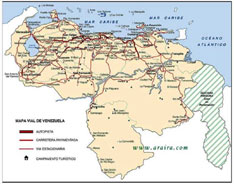 Venezuela Strassenkarte
